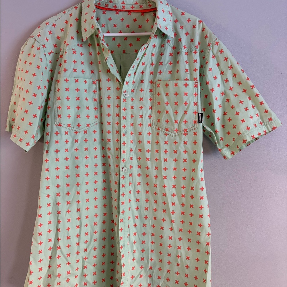 Superfit Mint Green Shirt with Red Star Pattern